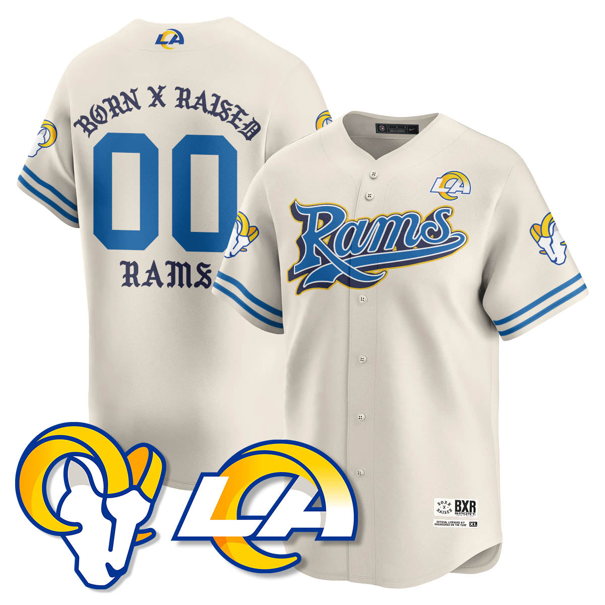 LAR Born x Raised Baseball Jersey - Stitched