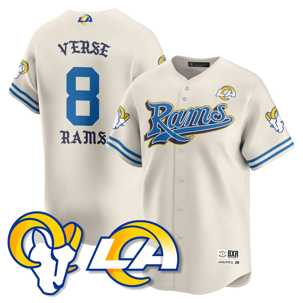 LAR Born x Raised Baseball Jersey - Stitched