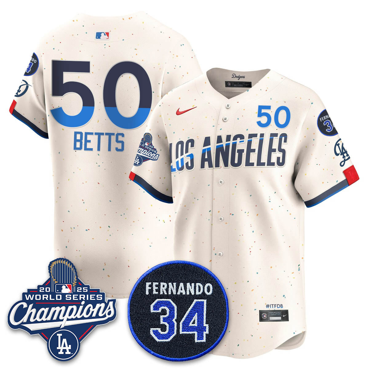 LAD 2025 World Series Champions Jersey - Stitched