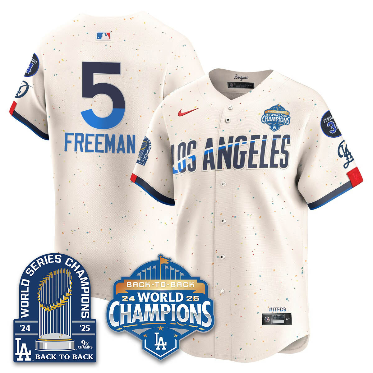 LAD 2025 World Series Champions Jersey - 9x Champs - Stitched
