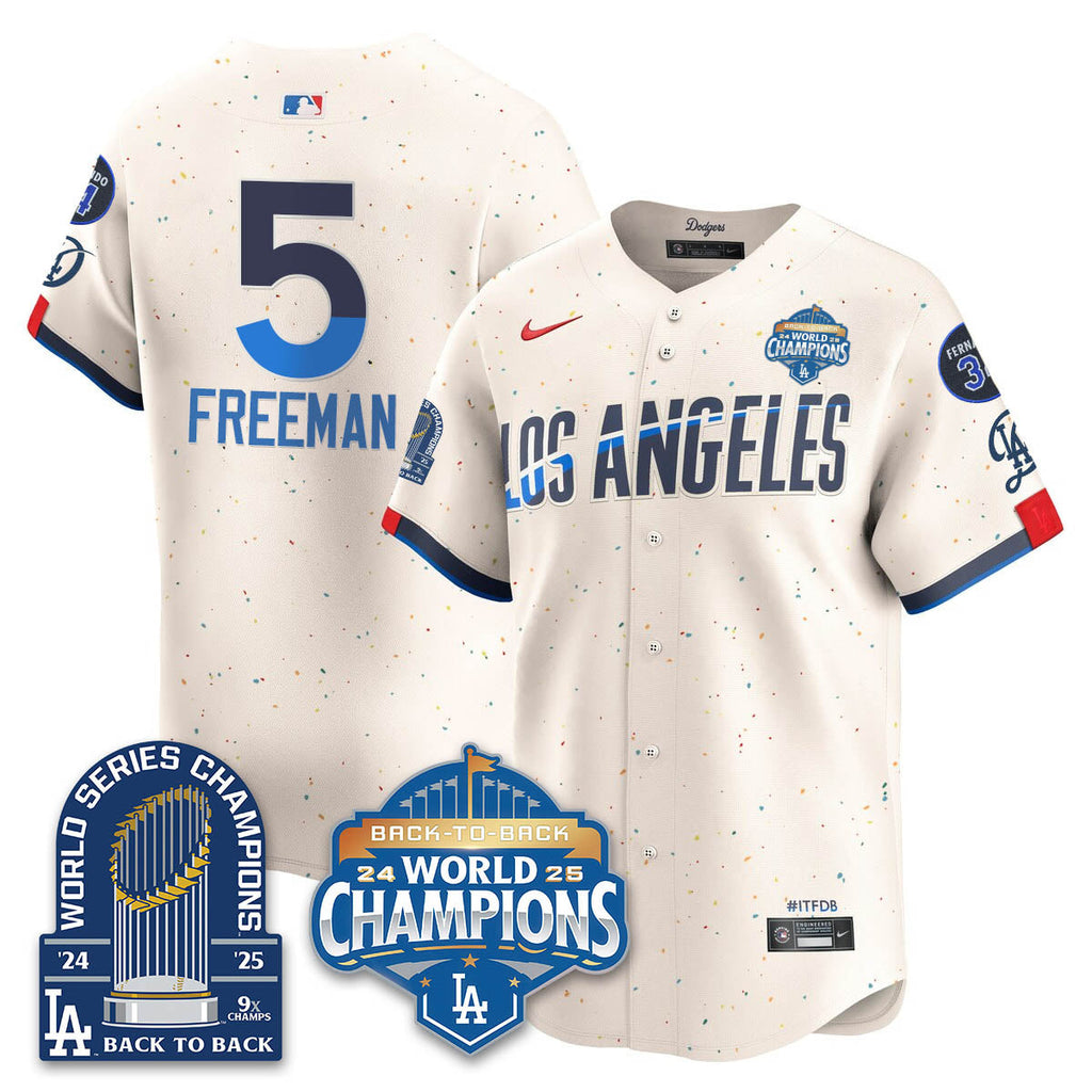 LAD 2025 World Series Champions  Gold Jersey - 9x Champs - Stitched