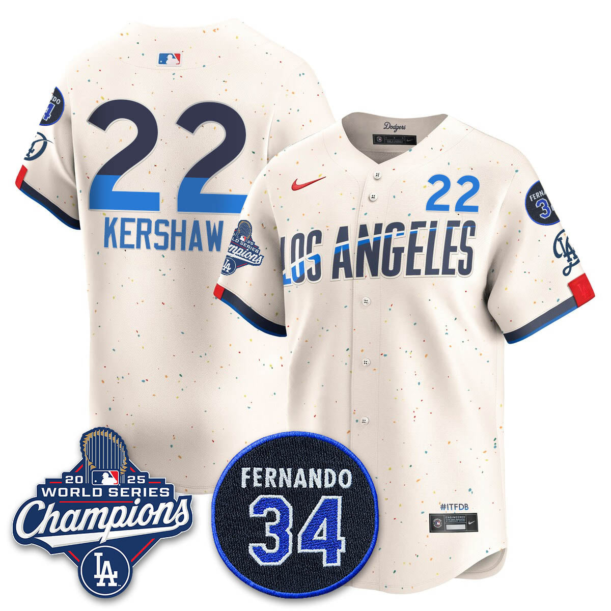 LAD 2025 World Series Champions Jersey - Stitched