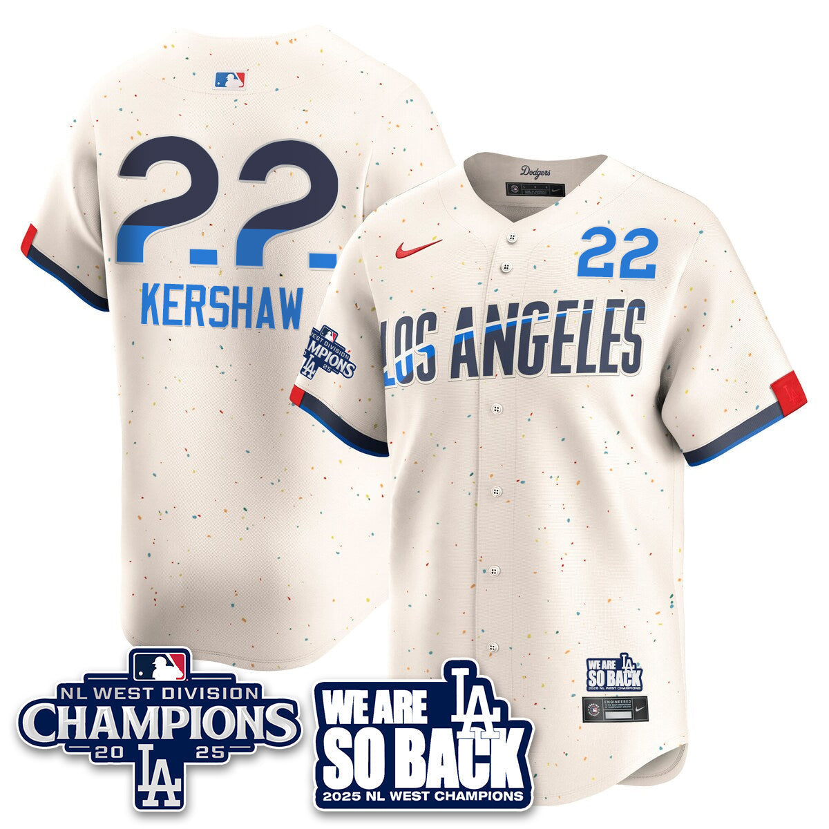 LAD 2025 NL West Division Champions Jersey - Stitched