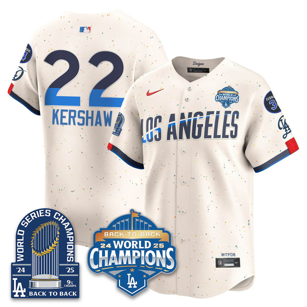 LAD 2025 World Series Champions  Gold Jersey - 9x Champs - Stitched