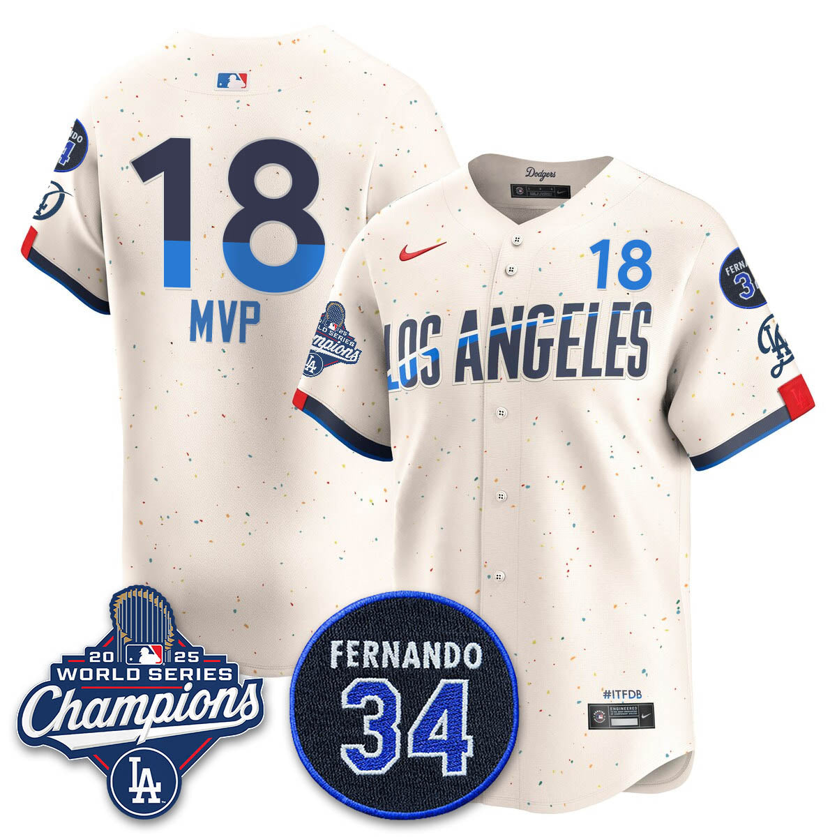 LAD 2025 World Series Champions Jersey - Stitched