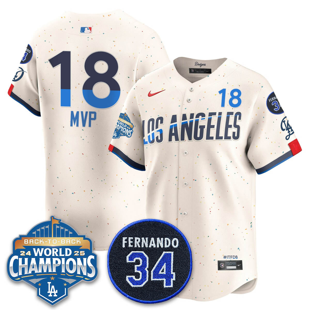LAD 2025 Back To Back Champions Jersey - Stitched
