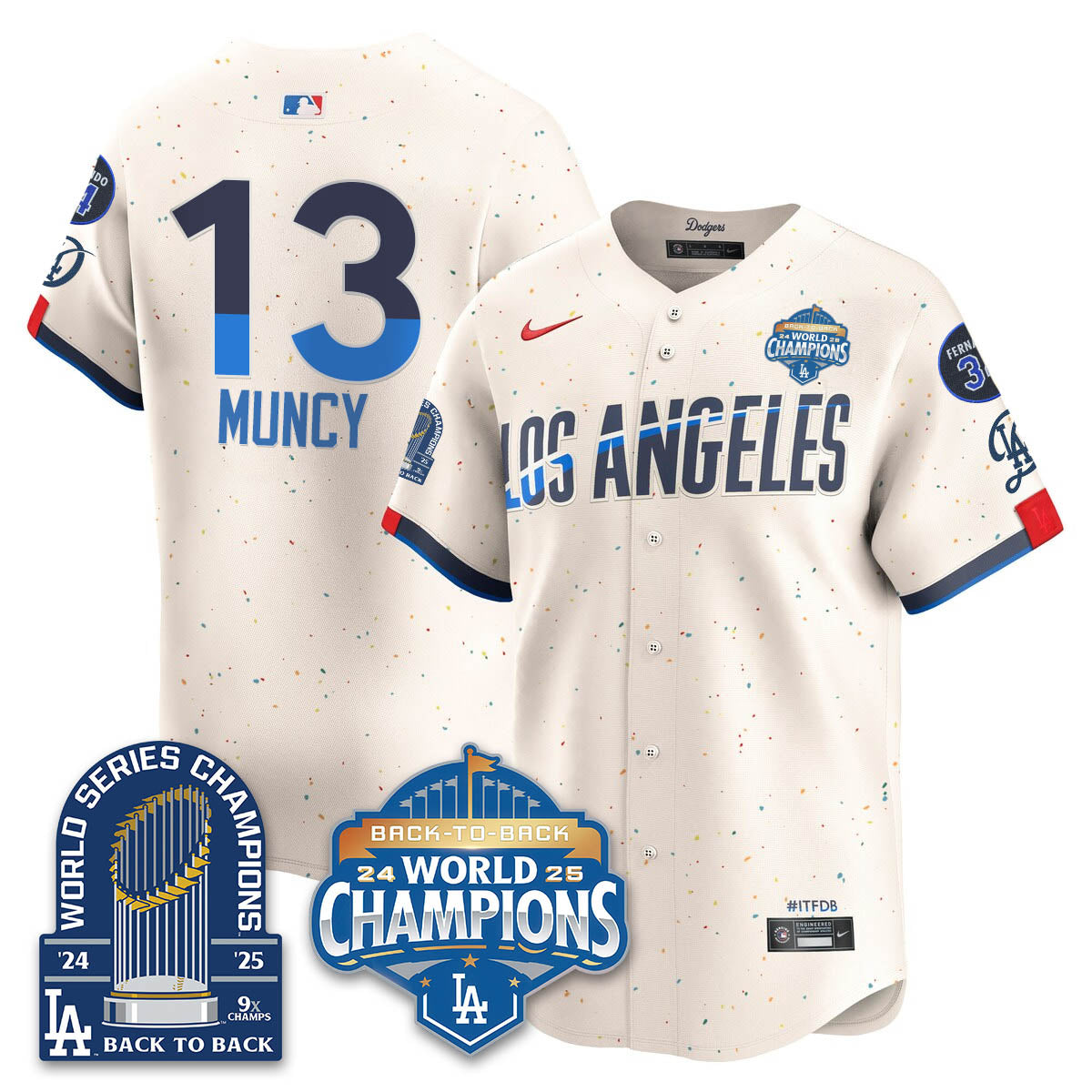 LAD 2025 World Series Champions Jersey - 9x Champs - Stitched