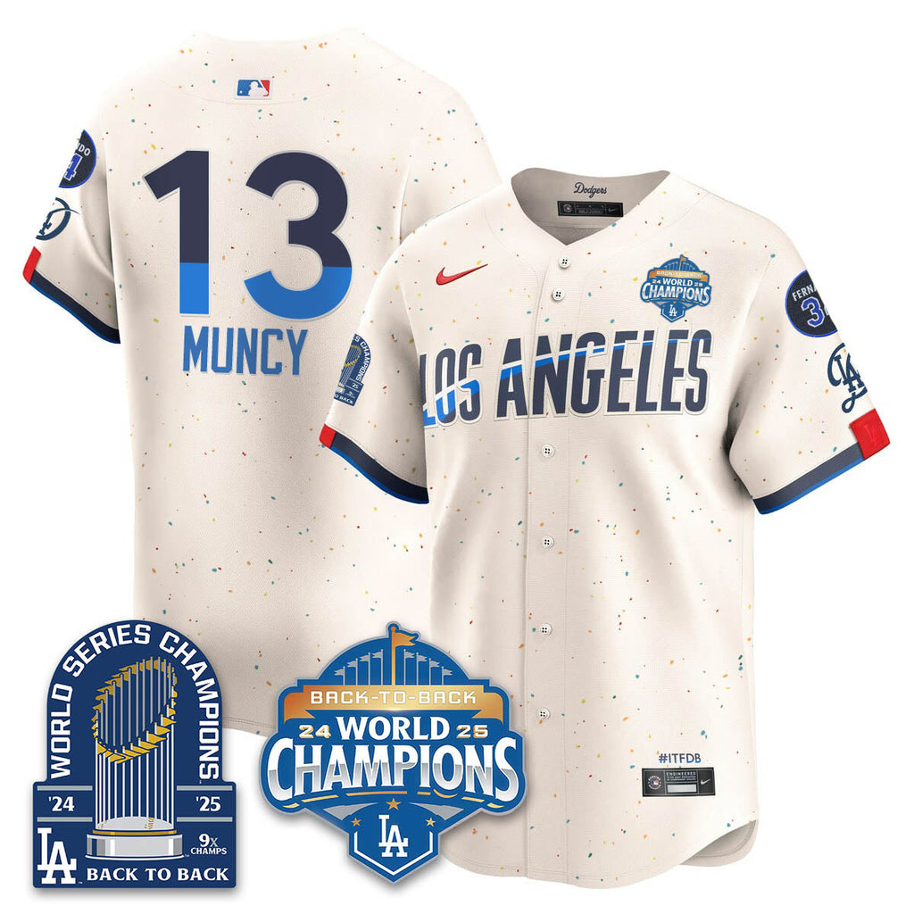 LAD 2025 World Series Champions  Gold Jersey - 9x Champs - Stitched