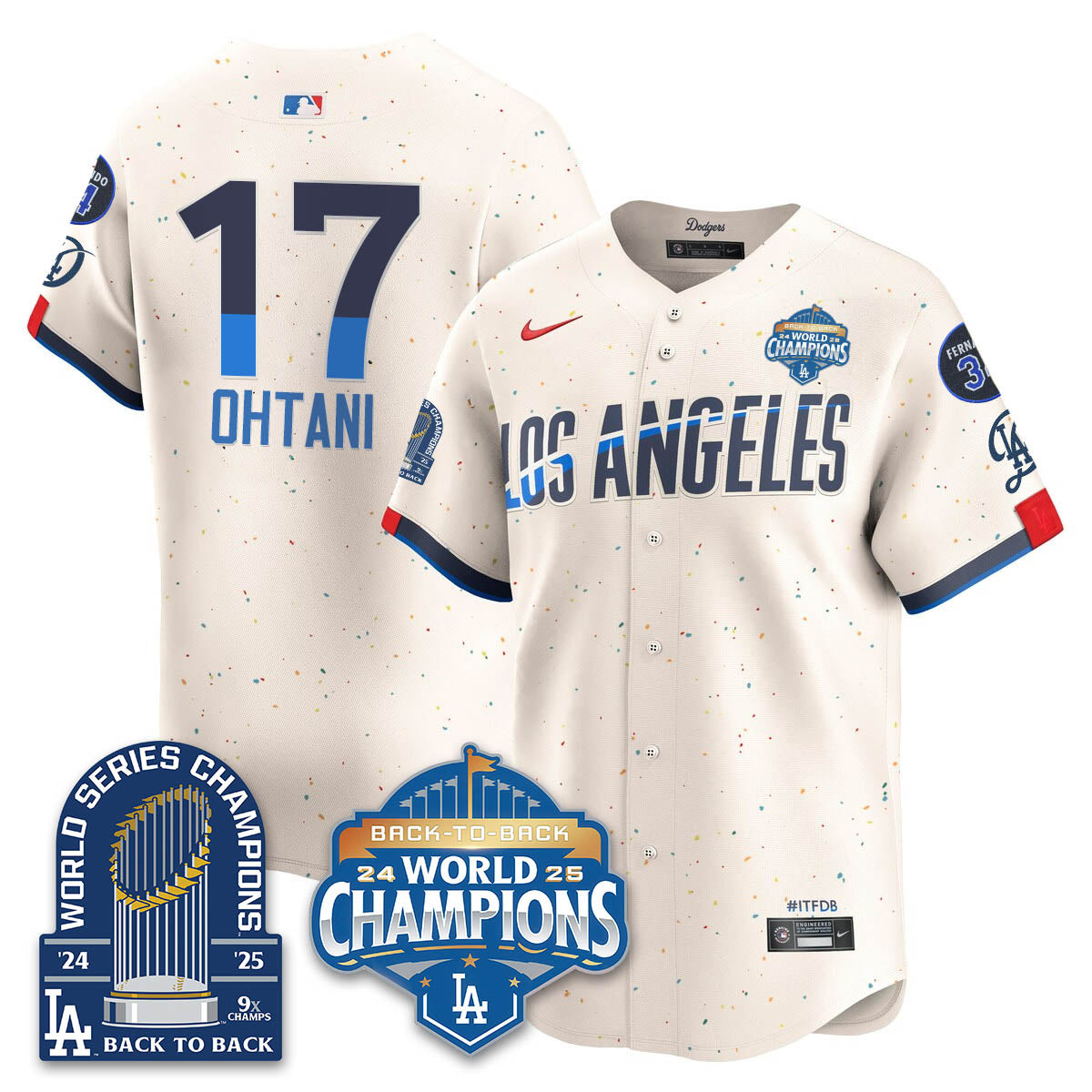 LAD 2025 World Series Champions Jersey - 9x Champs - Stitched