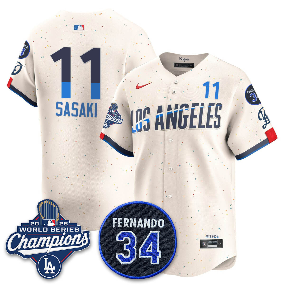 LAD 2025 World Series Champions Jersey - Stitched