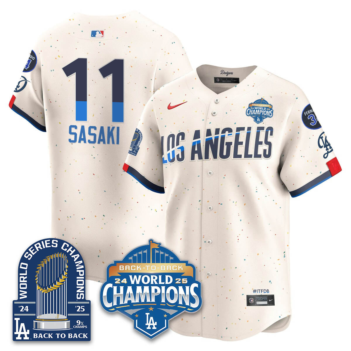 LAD 2025 World Series Champions Jersey - 9x Champs - Stitched