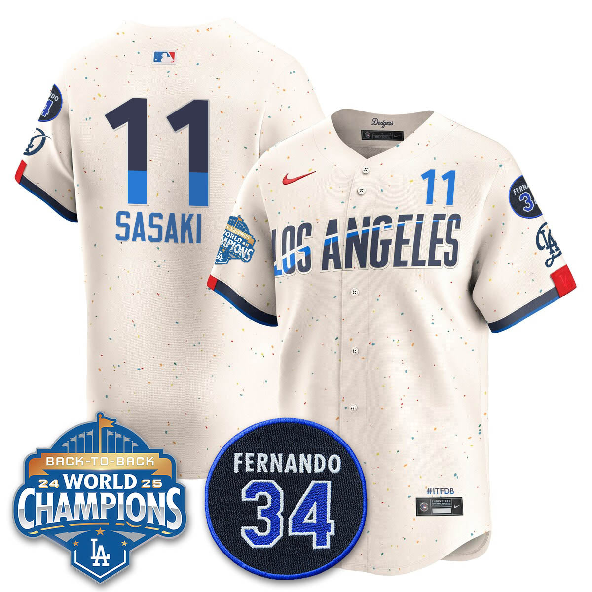 LAD 2025 Back To Back Champions Jersey - Stitched