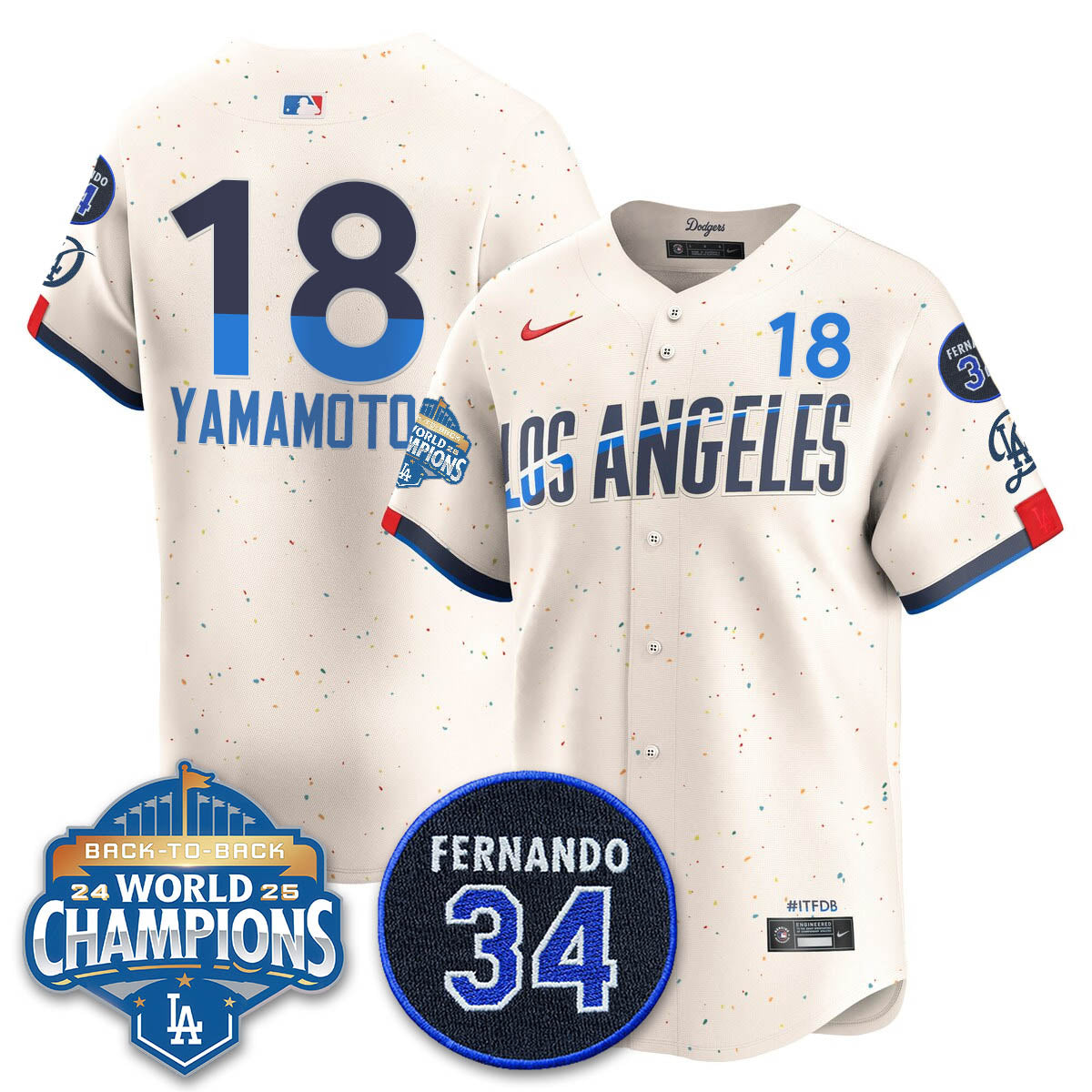 LAD 2025 Back To Back Champions Jersey - Stitched