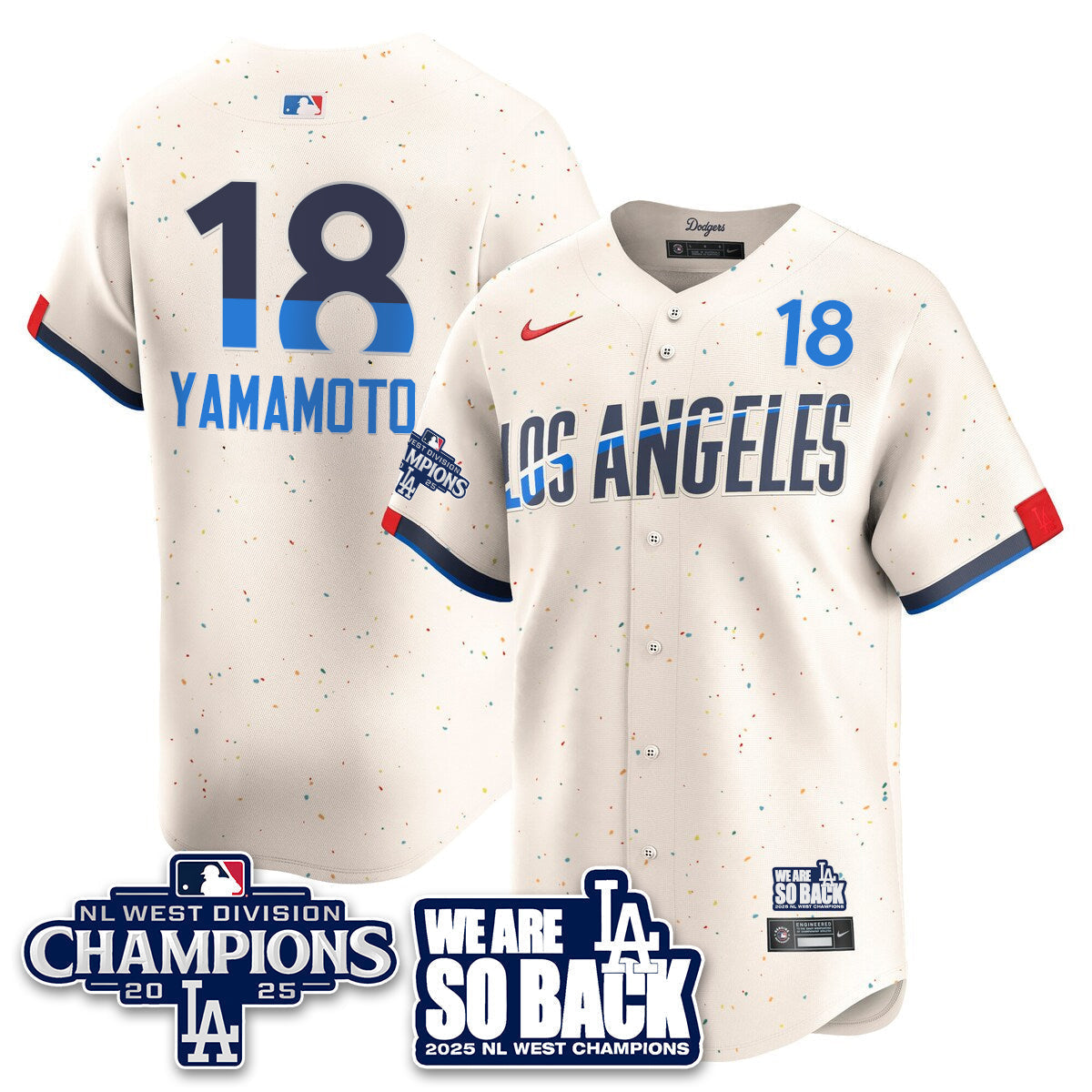 LAD 2025 NL West Division Champions Jersey - Stitched