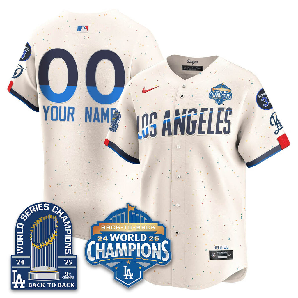 LAD 2025 World Series Champions  Gold Jersey - 9x Champs - Stitched