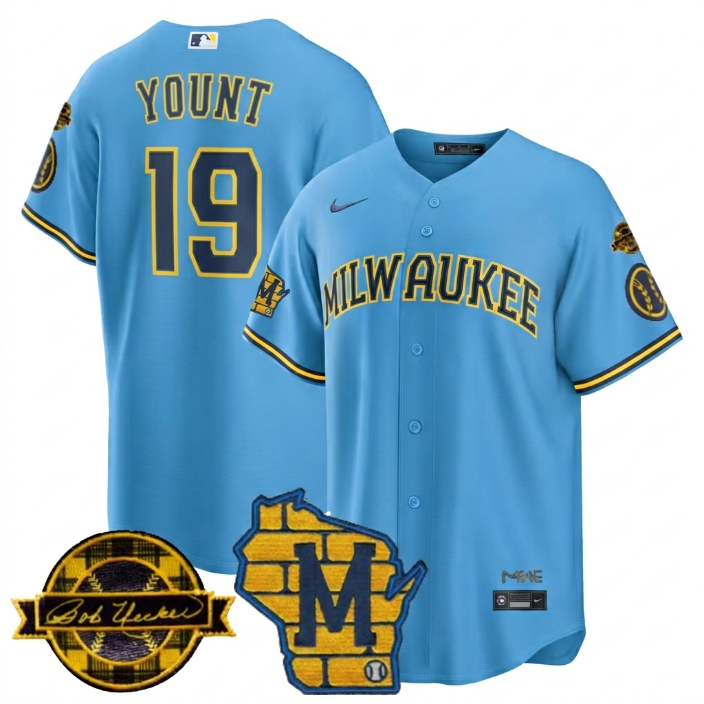 MIL Bob Uecker Patch Vapor Limited Jersey - Stitched