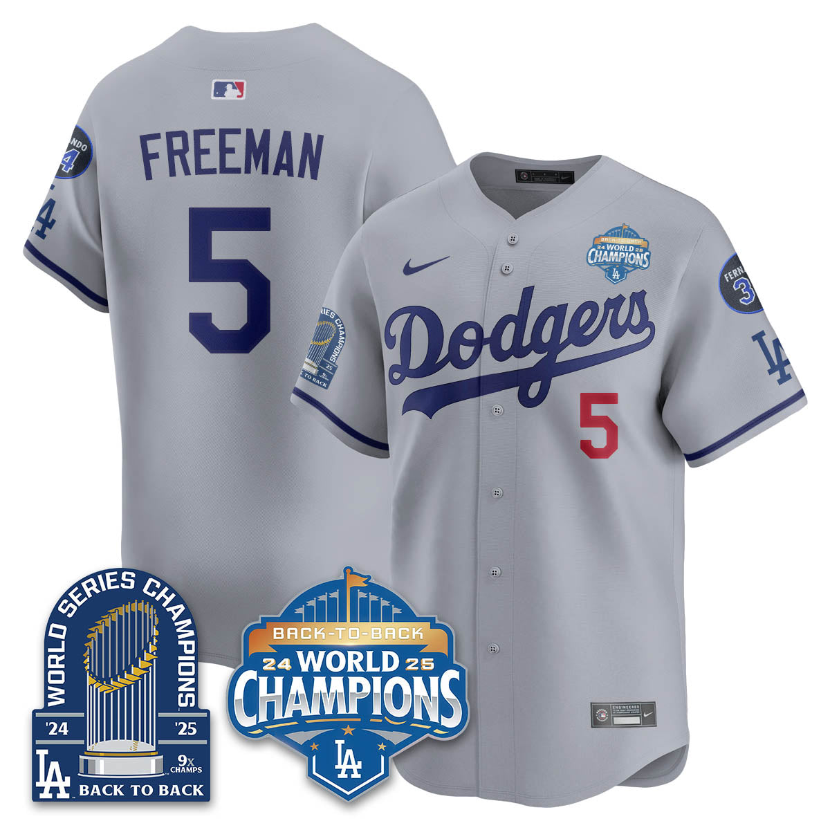 LAD 2025 World Series Champions Jersey - 9x Champs - Stitched