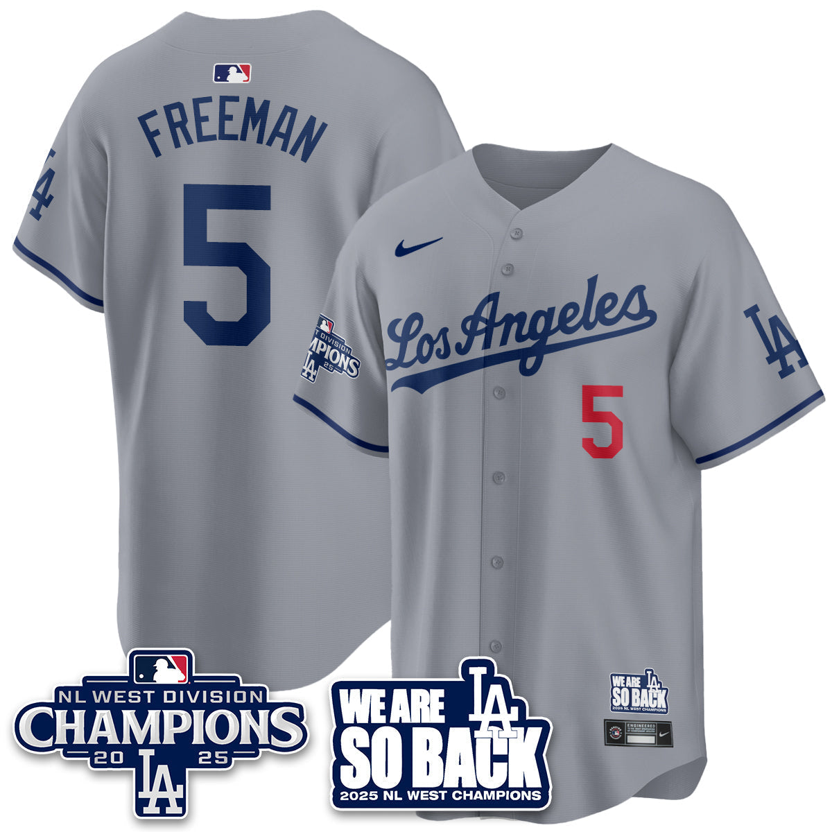LAD 2025 NL West Division Champions Jersey - Stitched