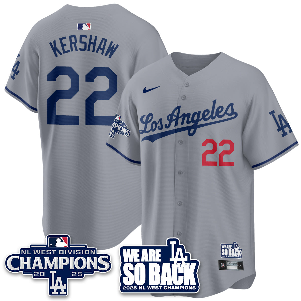 LAD 2025 NL West Division Champions Jersey - Stitched