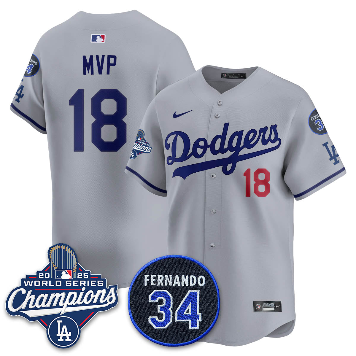 LAD 2025 World Series Champions Jersey - Stitched