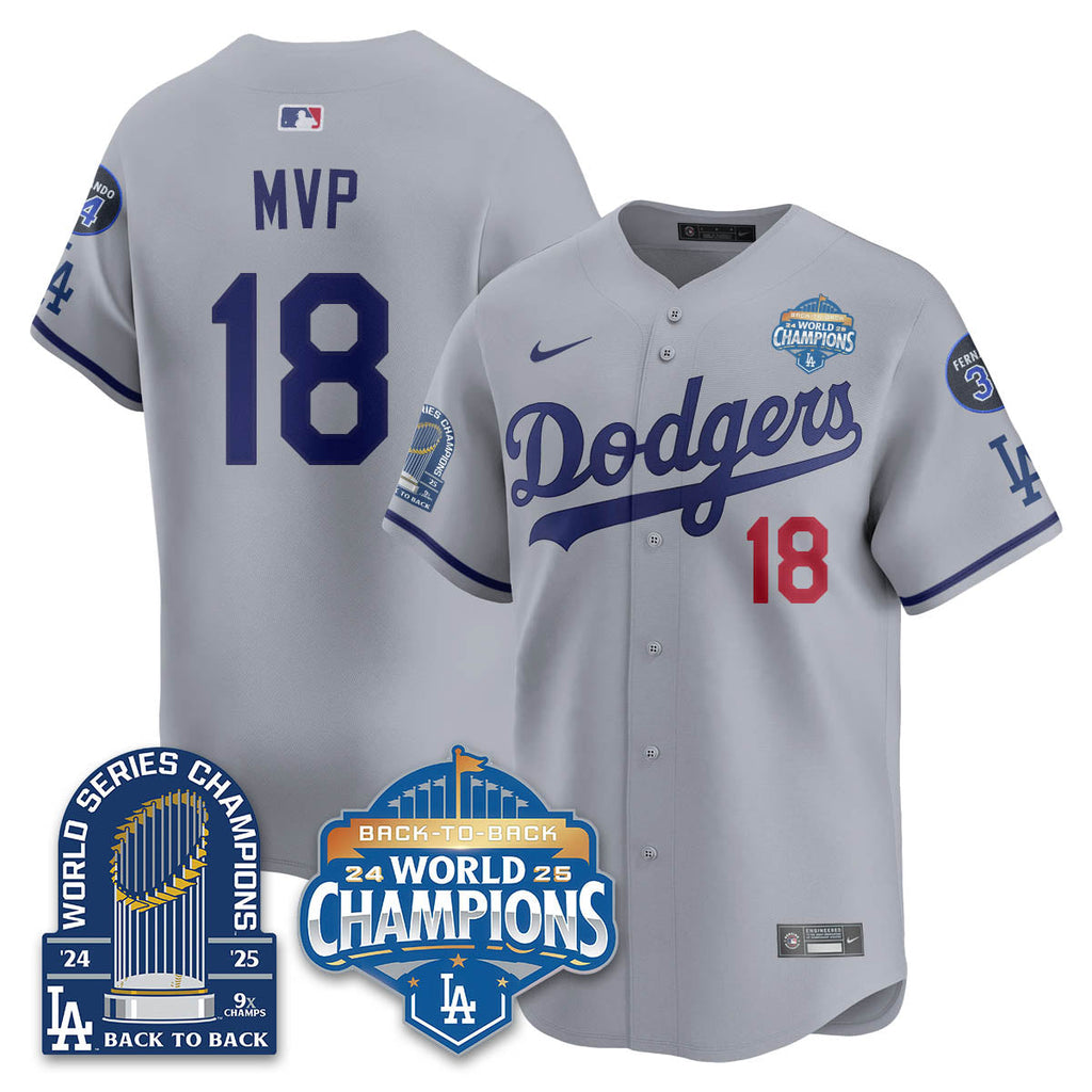 LAD 2025 World Series Champions  Gold Jersey - 9x Champs - Stitched