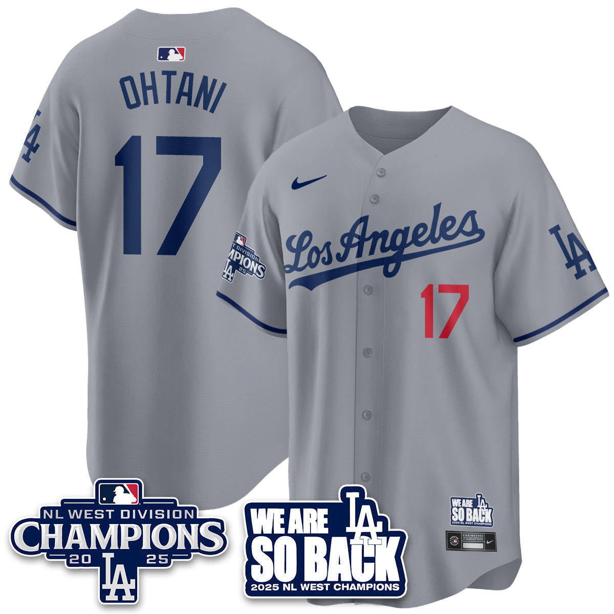 LAD 2025 NL West Division Champions Jersey - Stitched