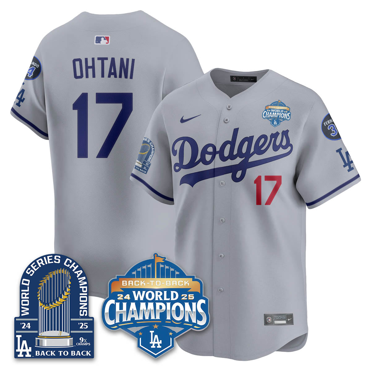 LAD 2025 World Series Champions Jersey - 9x Champs - Stitched