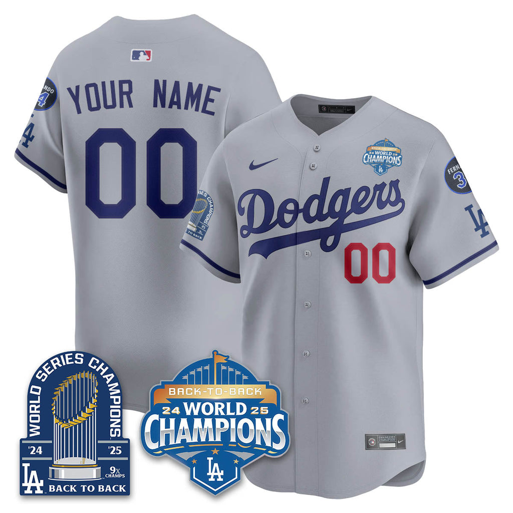 LAD 2025 World Series Champions  Gold Jersey - 9x Champs - Stitched