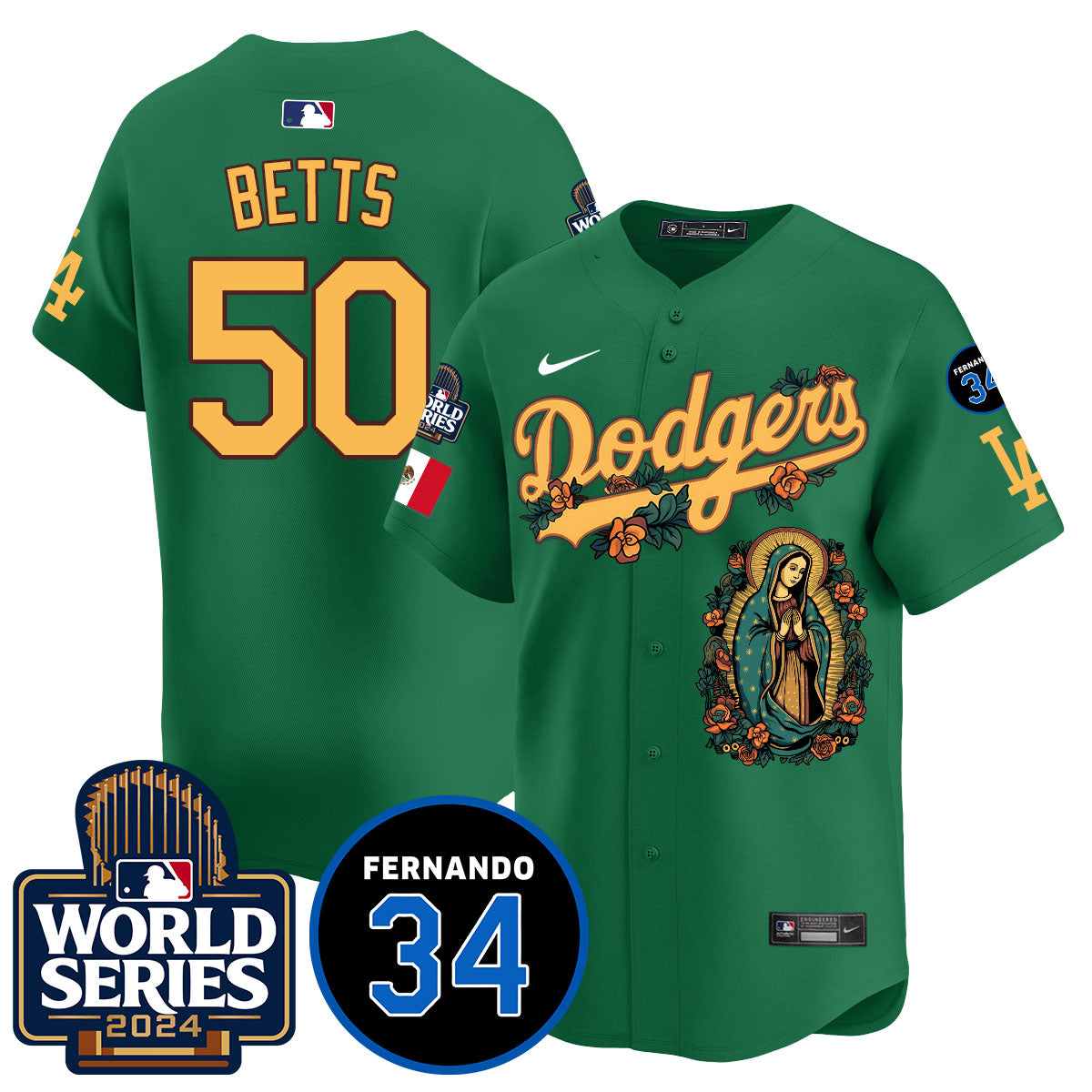 Dodgers Guadalupe - Fernando Valenzuela Memorial Jersey - Stitched
