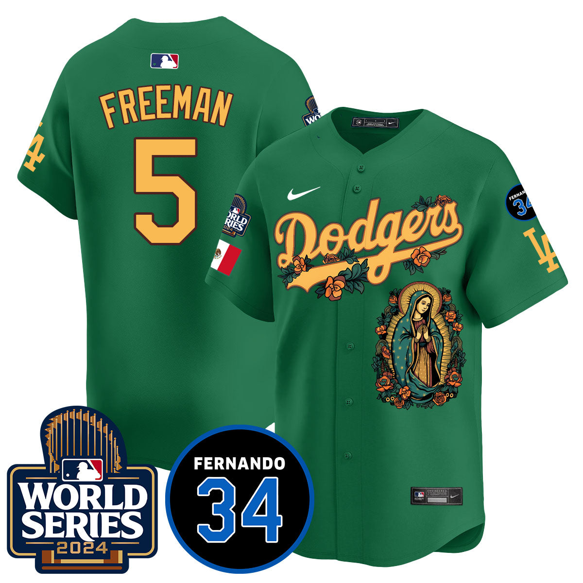 Dodgers Guadalupe - Fernando Valenzuela Memorial Jersey - Stitched