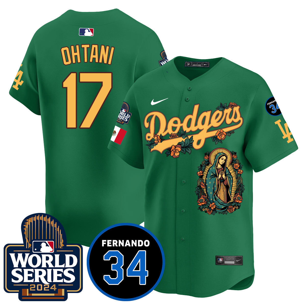 Dodgers Guadalupe - Fernando Valenzuela Memorial Jersey - Stitched