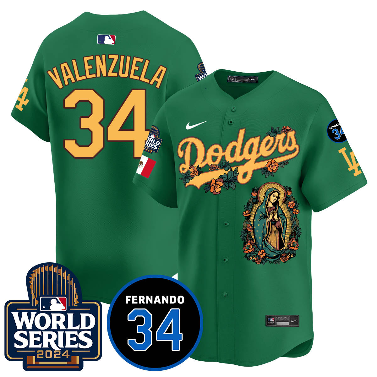 Dodgers Guadalupe - Fernando Valenzuela Memorial Jersey - Stitched