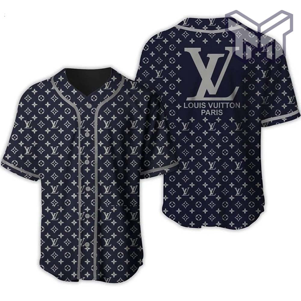 Louis Vuitton Blue Baseball Jersey Shirt Lv Luxury Clothing Clothes Sport For Men Women Hot  Type02