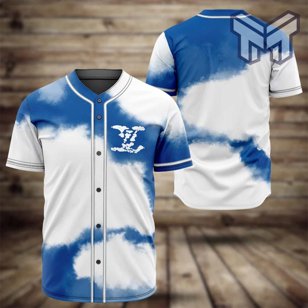 Louis Vuitton Blue Baseball Jersey Shirt Lv Luxury Clothing Clothes Sport For Men Women Hot