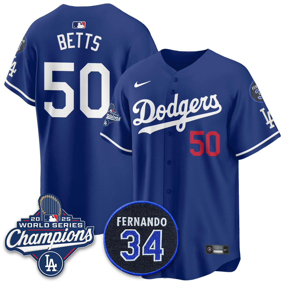 LAD 2025 World Series Champions Jersey - Stitched