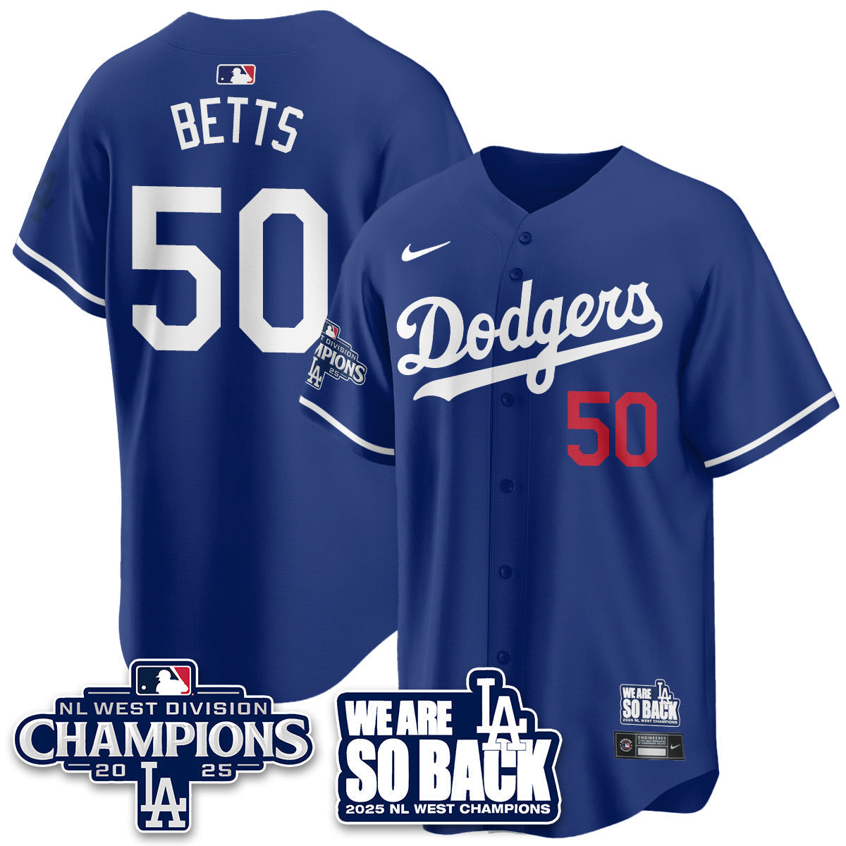LAD 2025 NL West Division Champions Jersey - Stitched