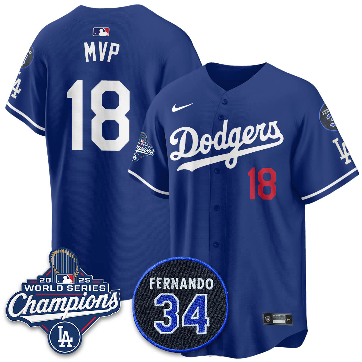 LAD 2025 World Series Champions Jersey - Stitched