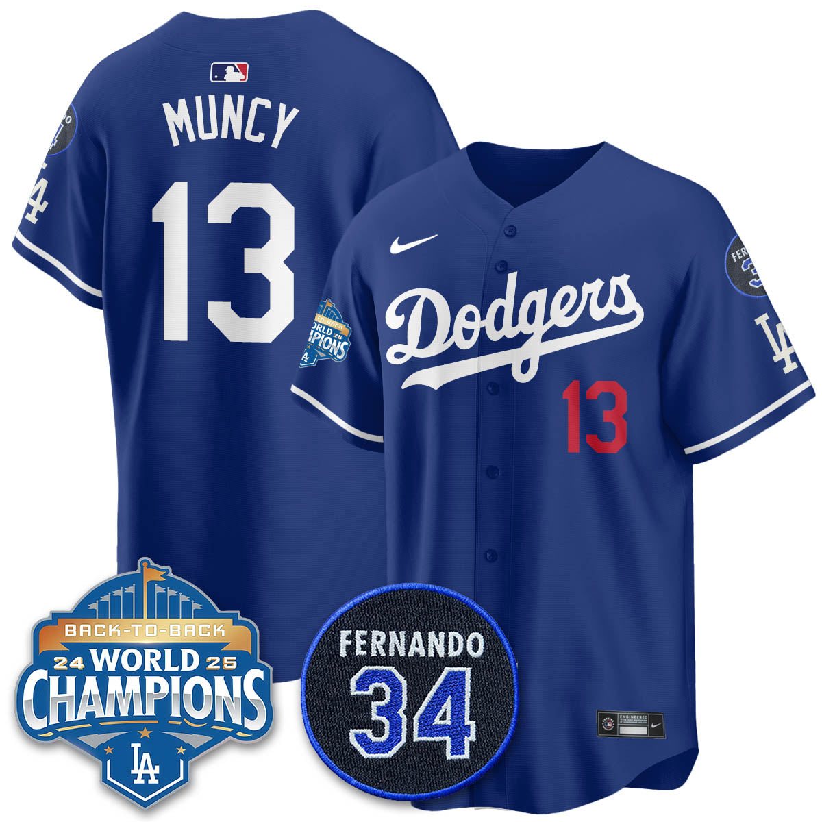 LAD 2025 Back To Back Champions Jersey - Stitched