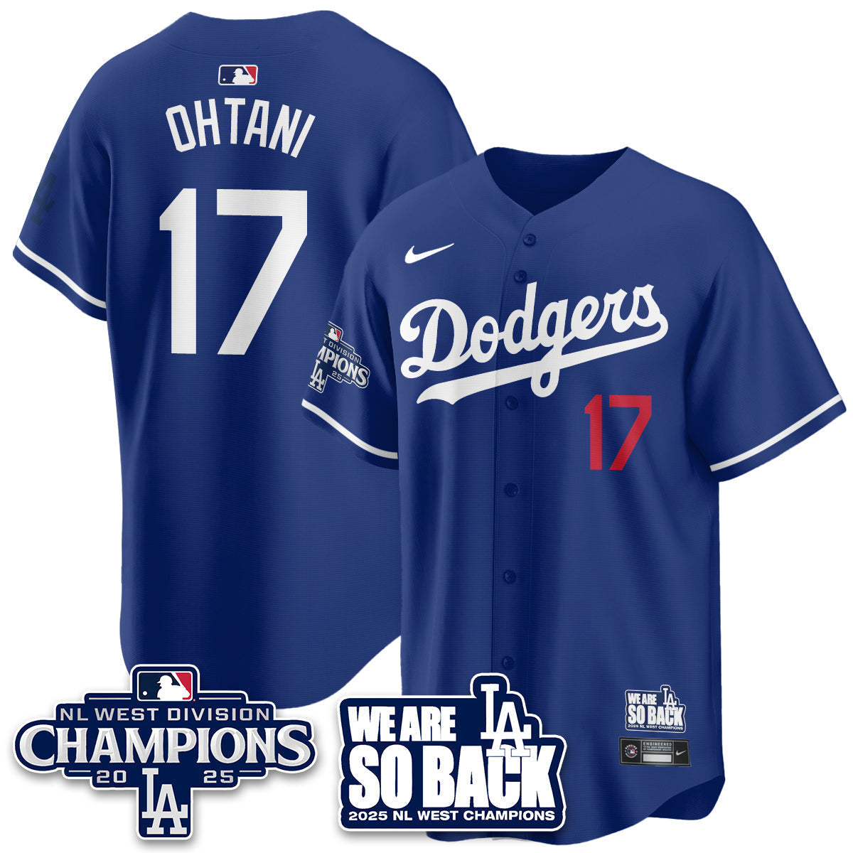 LAD 2025 NL West Division Champions Jersey - Stitched