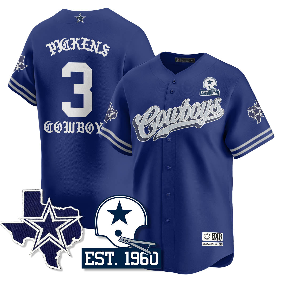 DAL Born x Raised Baseball Jersey - Stitched