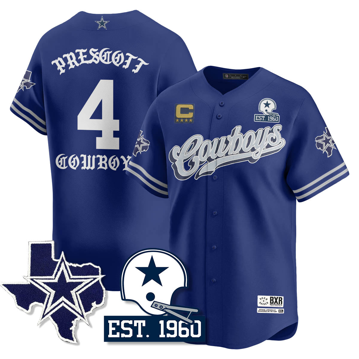 DAL Born x Raised Baseball Jersey - Stitched