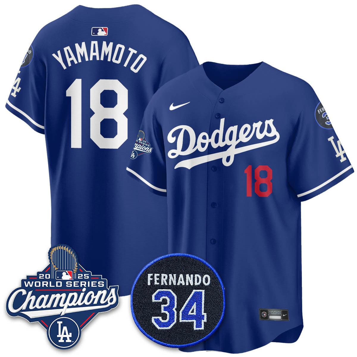LAD 2025 World Series Champions Jersey - Stitched