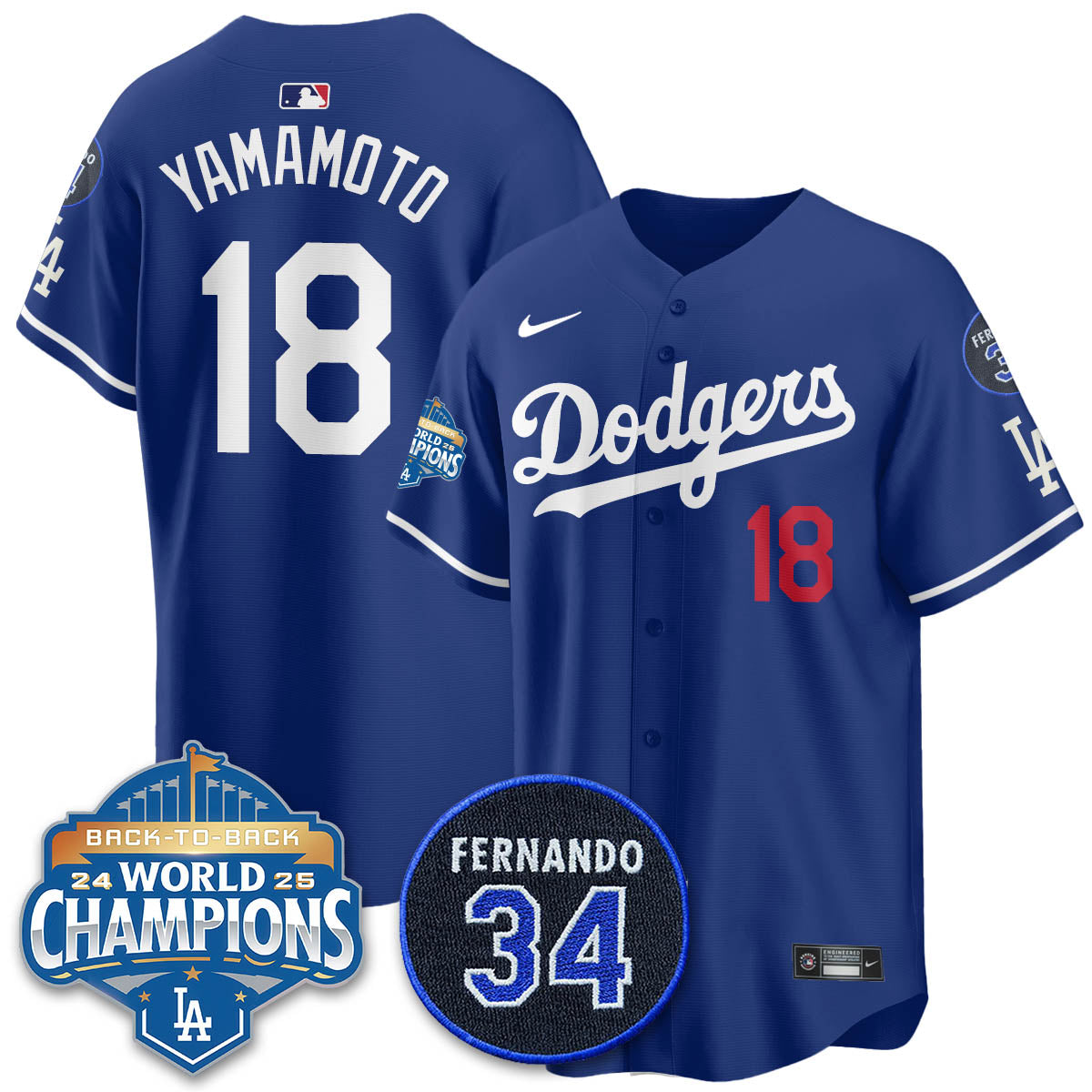 LAD 2025 Back To Back Champions Jersey - Stitched