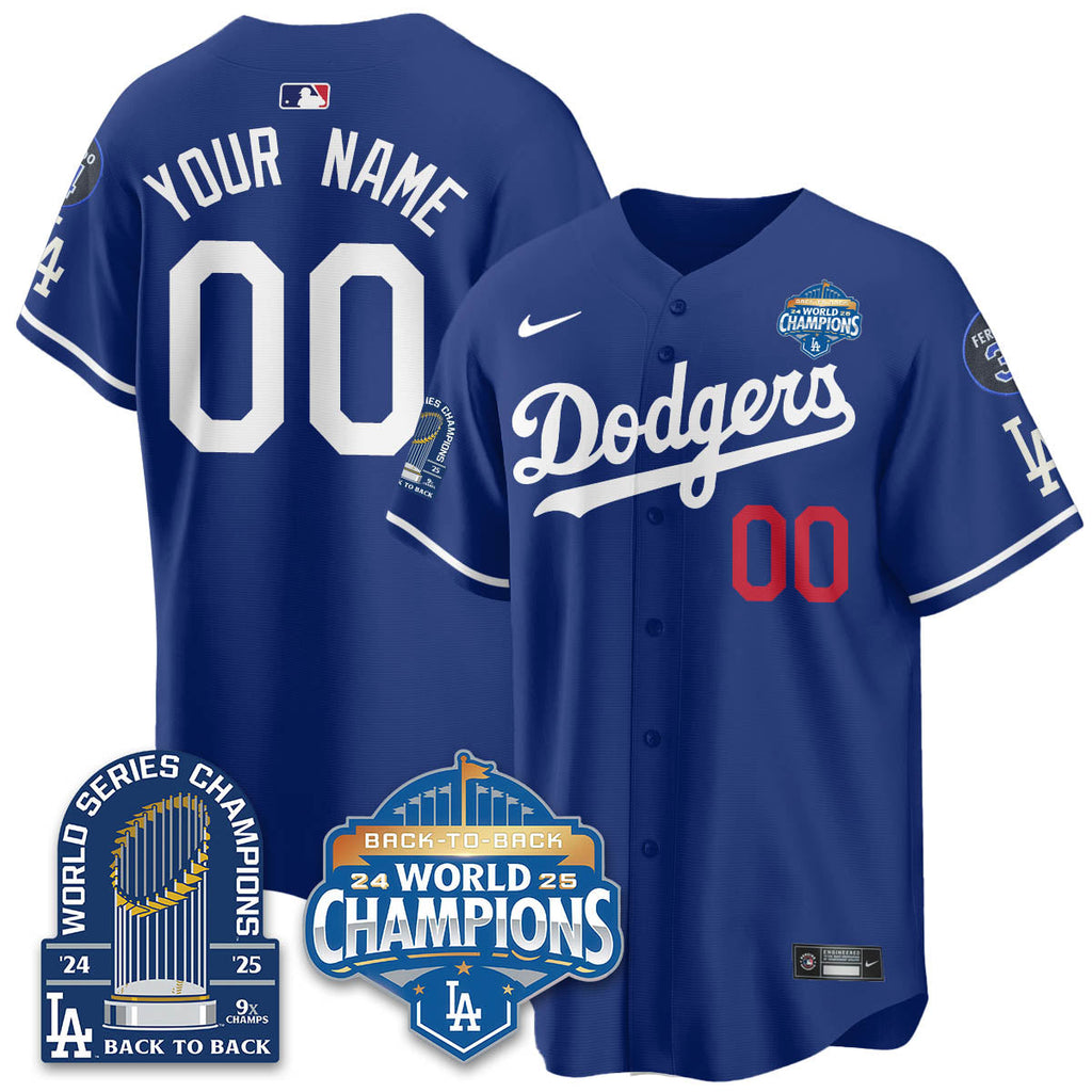 LAD 2025 World Series Champions  Gold Jersey - 9x Champs - Stitched