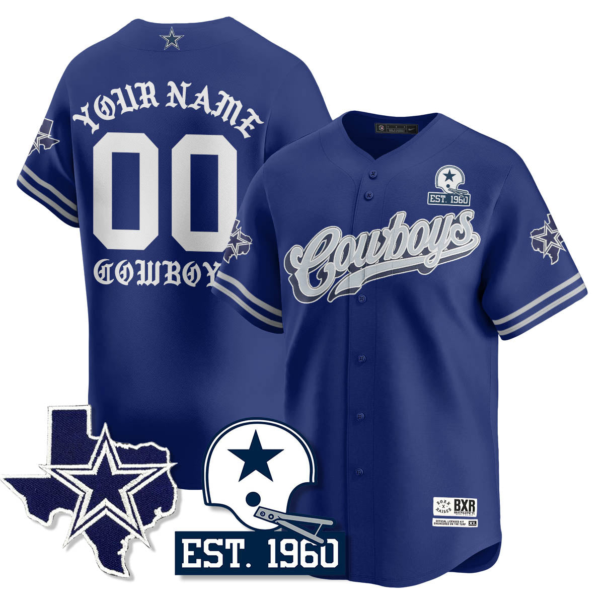 DAL Born x Raised Baseball Jersey - Stitched