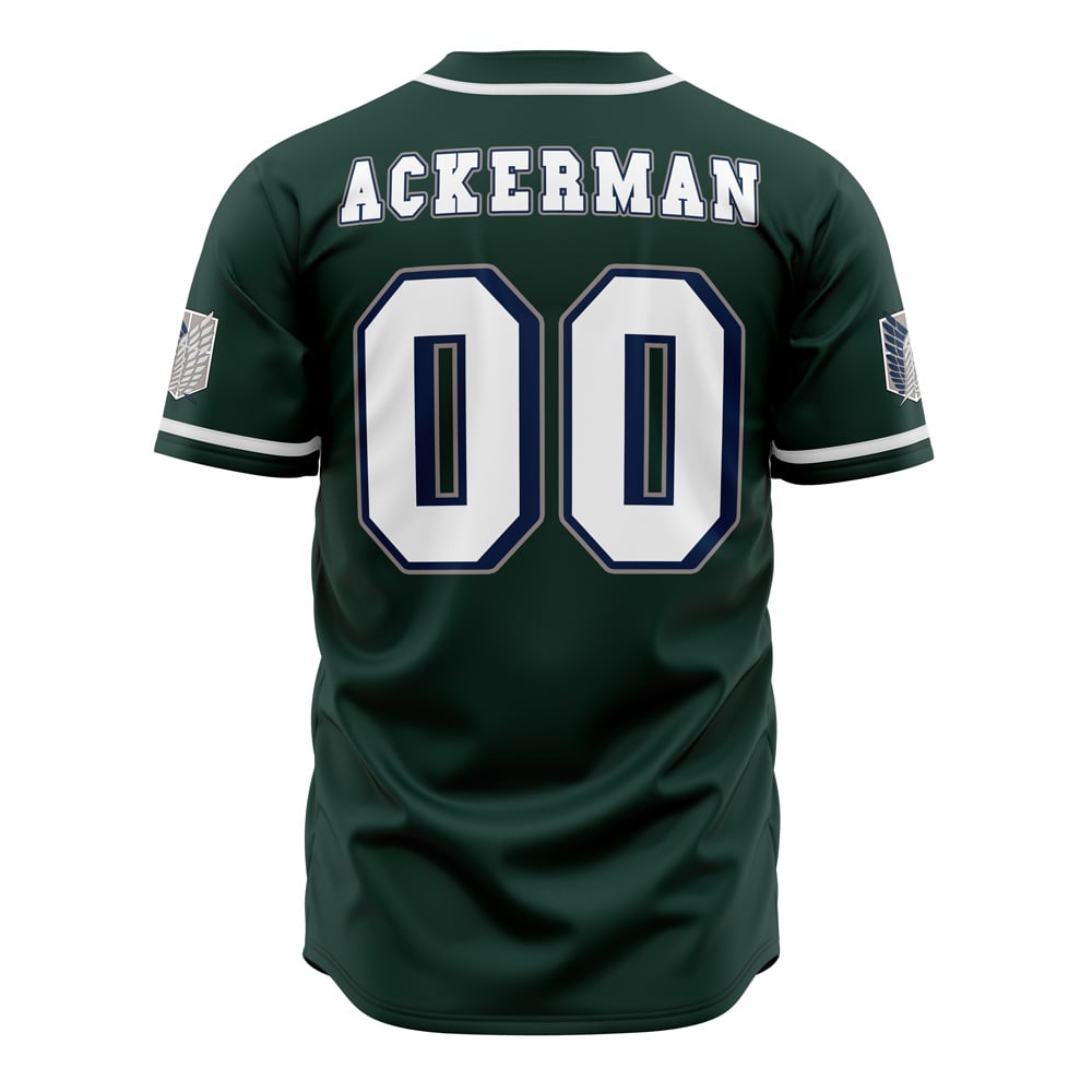 Survey Corps Baseball Jersey - Stylish Green Anime Fan Apparel For Men &amp; Women