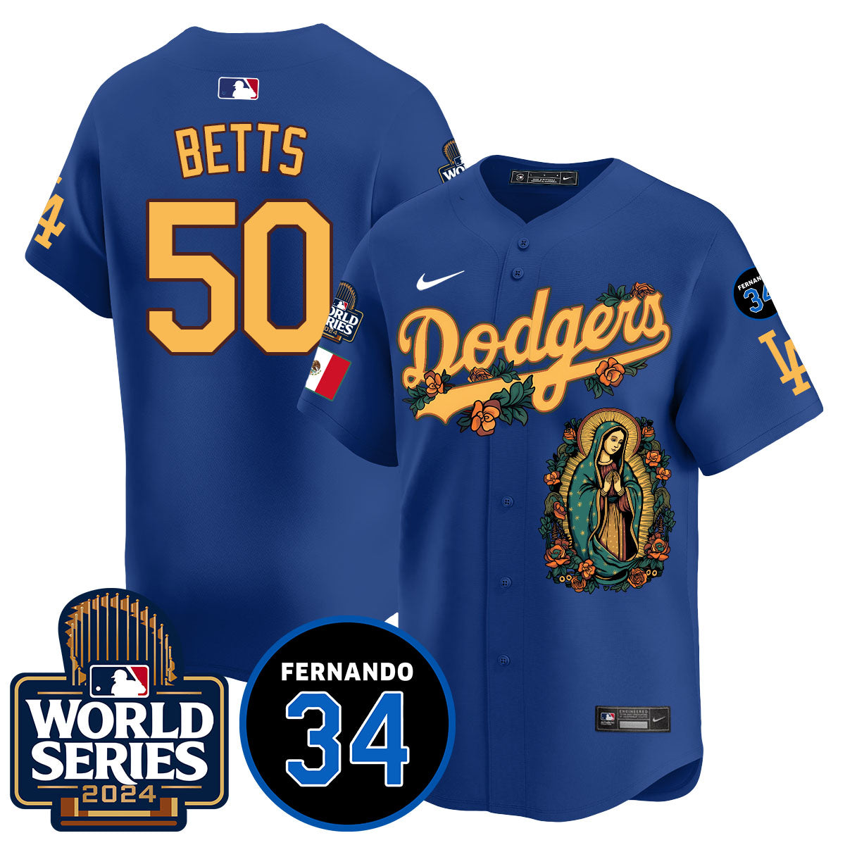 Dodgers Guadalupe - Fernando Valenzuela Memorial Jersey - Stitched