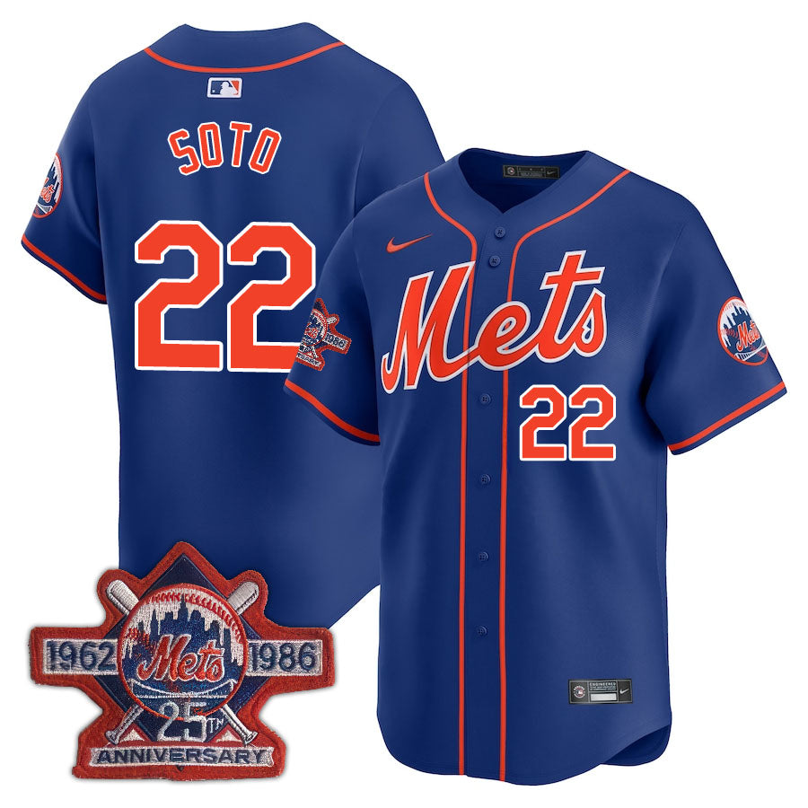 NYM Limited Jersey - 1986 Patch - Stitched