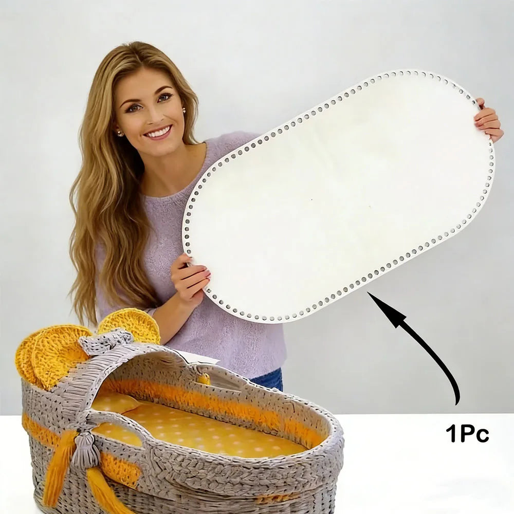 Laser-Cut Wooden Boards with Holes - Thick & Durable Craft Wood for Crochet, Knitting, Basket Bases - Easy Threading
