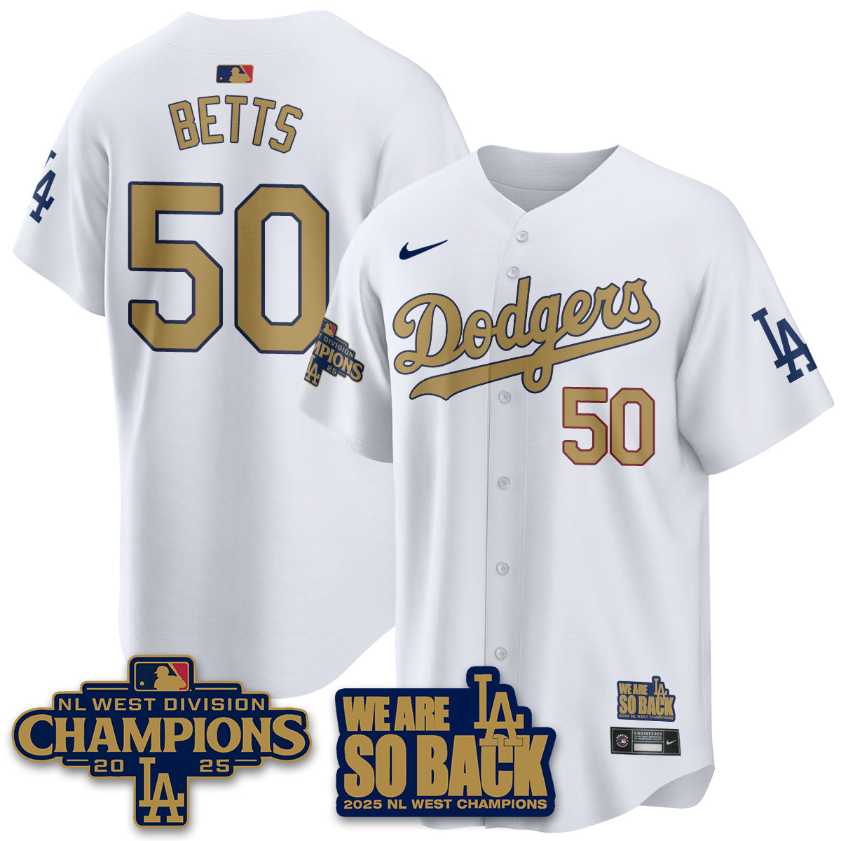 LAD 2025 NL West Division Champions Jersey - Stitched